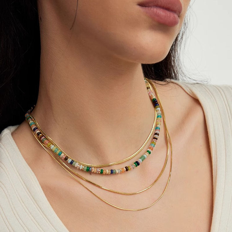 Rainbow Guardian Beaded Dopamine Light Luxury Female Necklaces