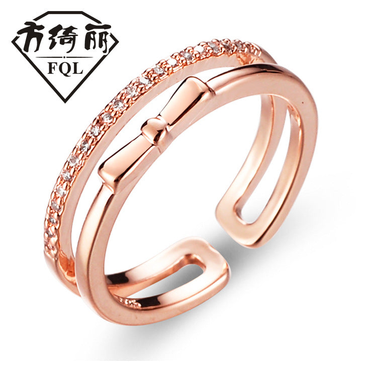 Personality Trendy Female Design Light Luxury Cold Style Open Rings