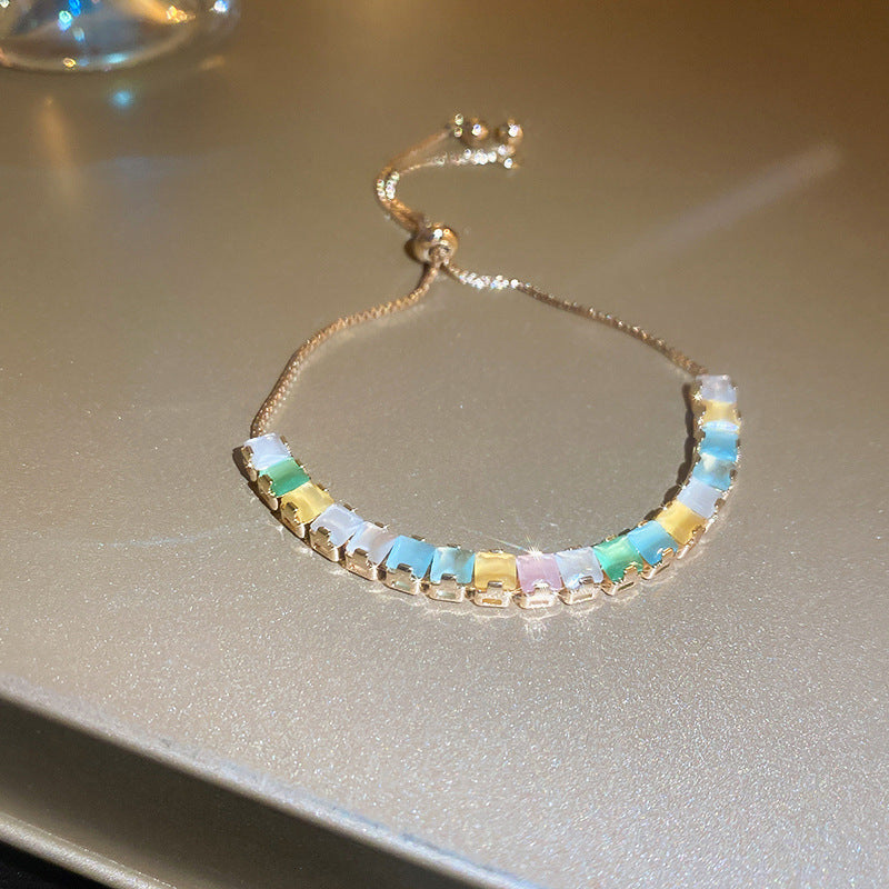 Women's Colorful Zircon Minority Simple Design Fashion Bracelets