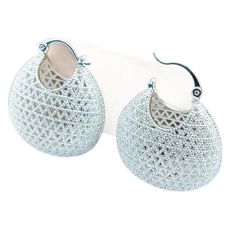 Gold-plated Texture Ear Clip Vegetable Blue Refined Simple Earrings