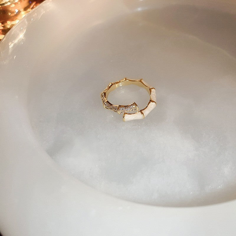 Pearl Zircon Letter Open Special Interest Light Rings