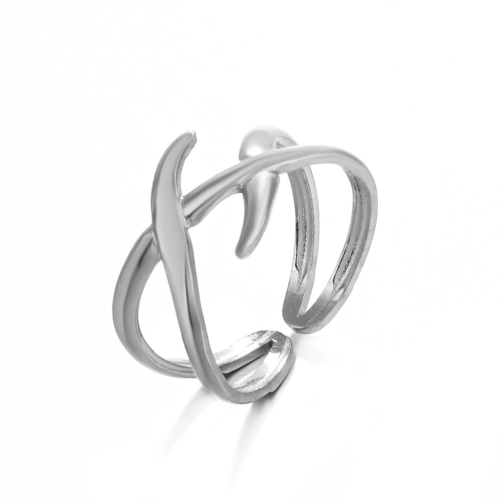 Pattern Heart-shaped Open Female Personality Wide Face Rings