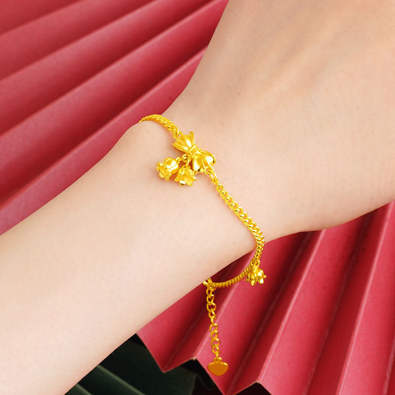 Bow Simulation Brass Decoration Vietnam Alluvial Gold Pendants
