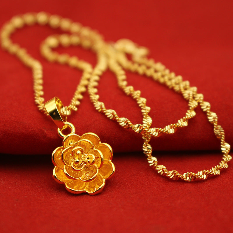 Women's Plated Water Ripple Clavicle Chain No Color Pendants