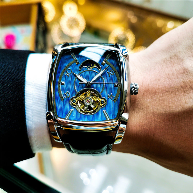 Men's Watch Square Large Dial Hollow Automatic Mechanical Watches