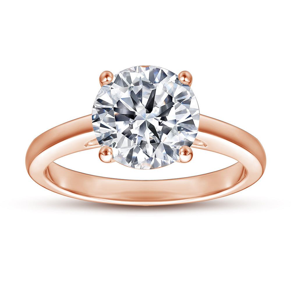 Women's Sterling Sier For Zircon Set Engagement Rings