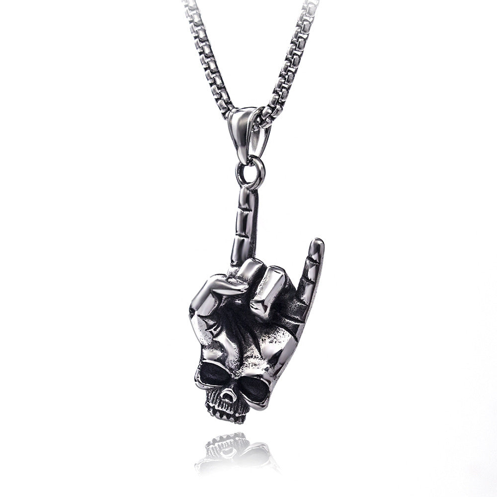 Men's Style Eagle Personality Titanium Steel Retro Necklaces