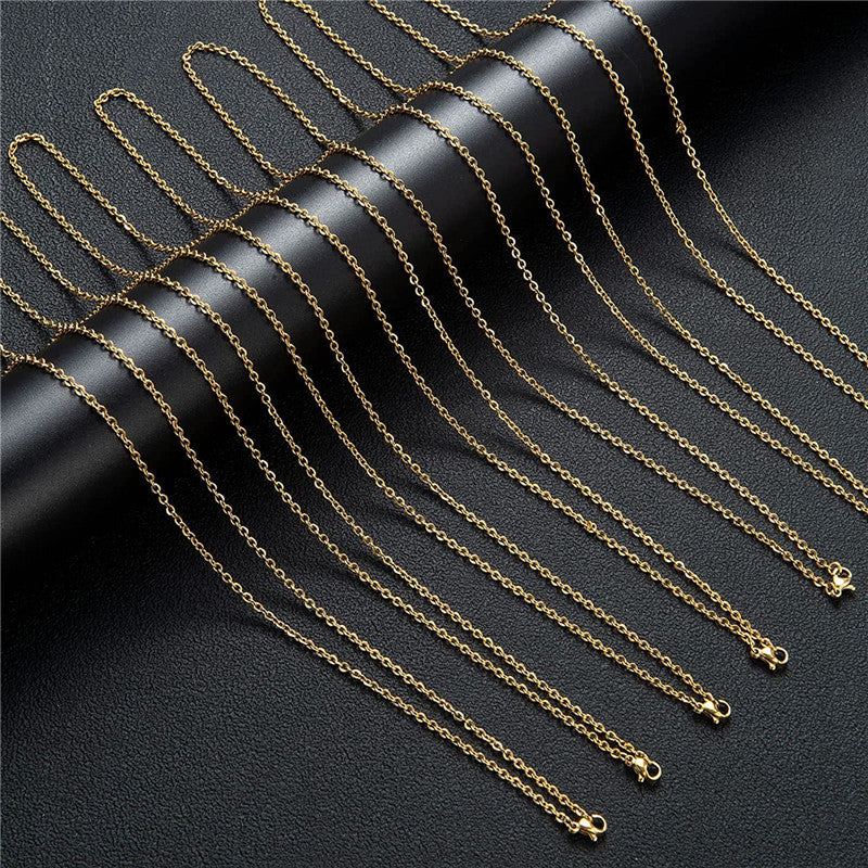O-shaped Chain Long Metal Circle Cross Necklaces