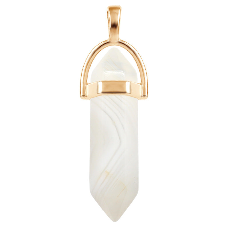 Crystal Hexagon Prism Hexagonal Column Natural Necklaces