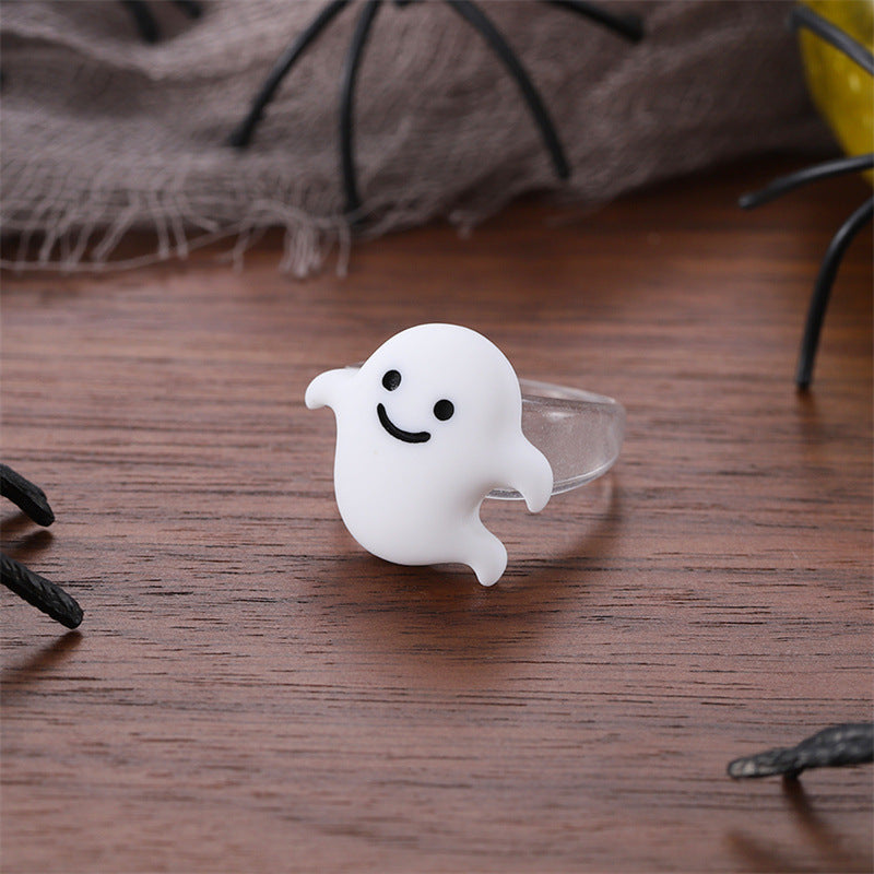 Creative Halloween Series Resin Cartoon Pumpkin Rings