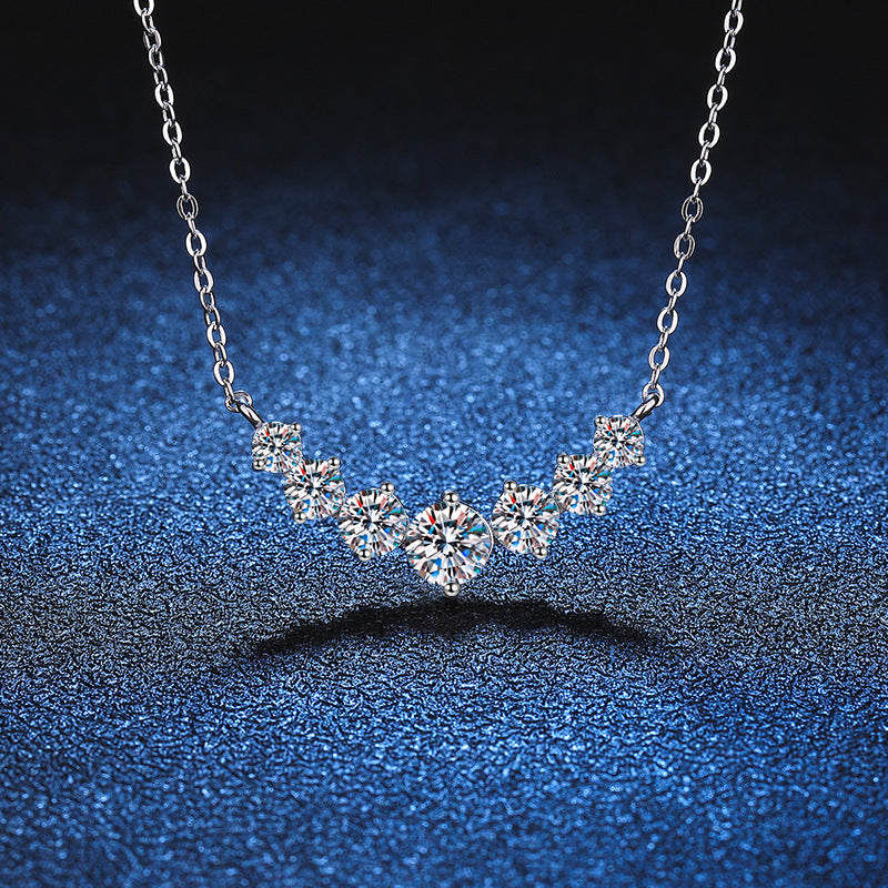 Women's Sterling Sier Plated Simple Smile Carat Necklaces