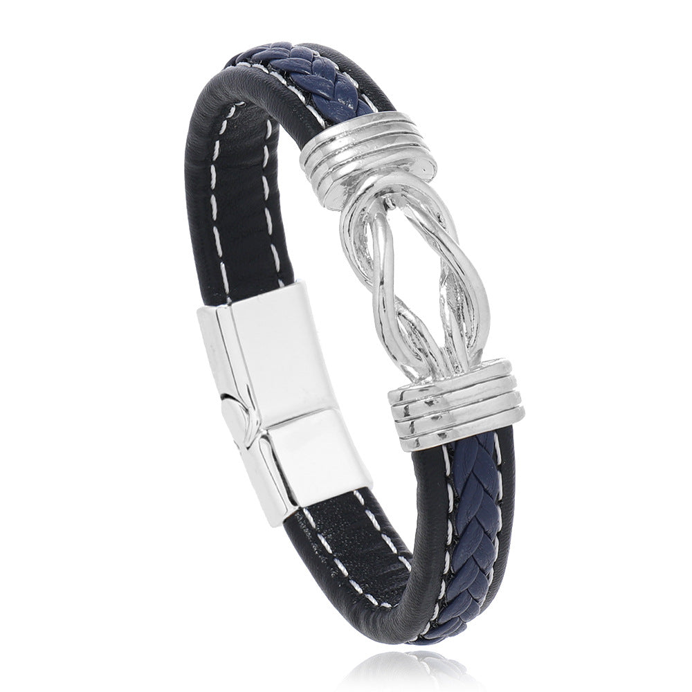 Men's Alloy Accessories Authentic Leather Weave Low Bracelets