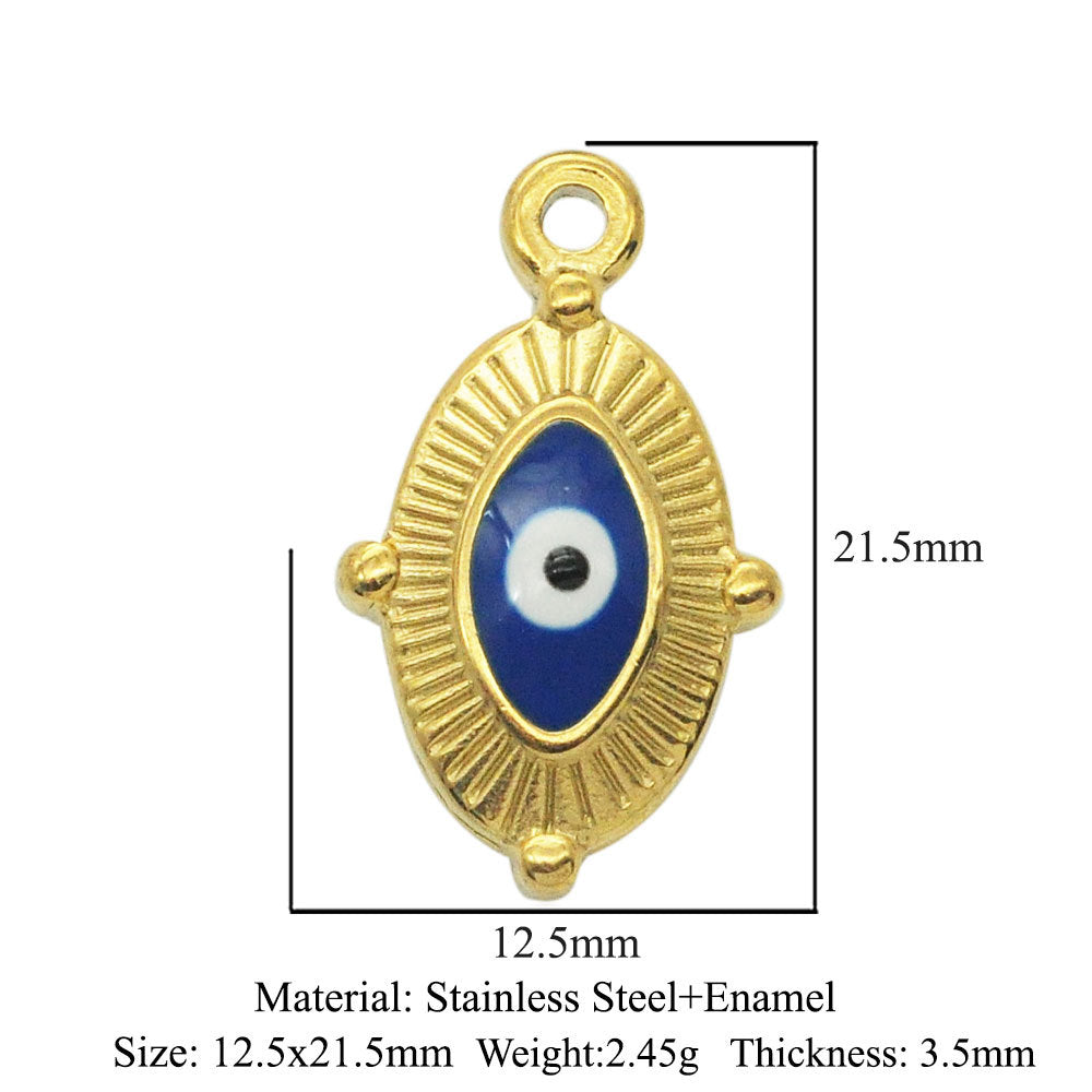Stainless Steel Peach Heart Oval Water Drop Eyes Pendants