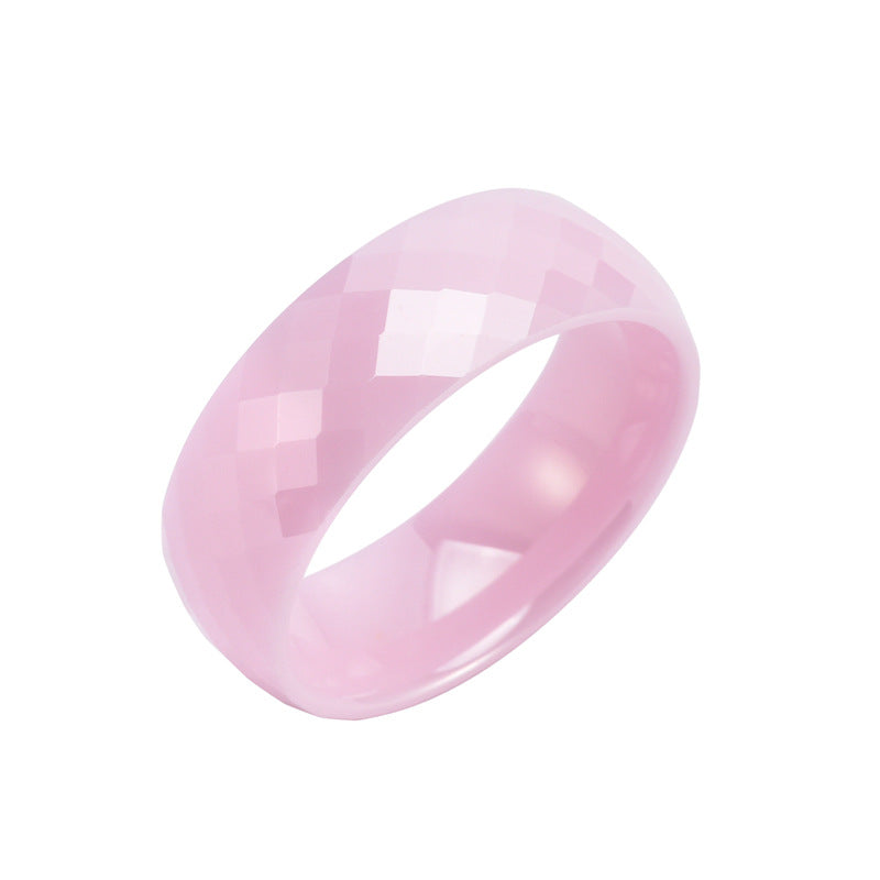 Women's & Men's Fashion Rhombus Ceramic Wide Irregular Cut Rings