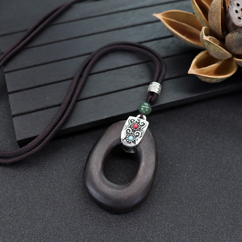 Women's Simple Zen Sweater Chain Cotton Linen Pendants