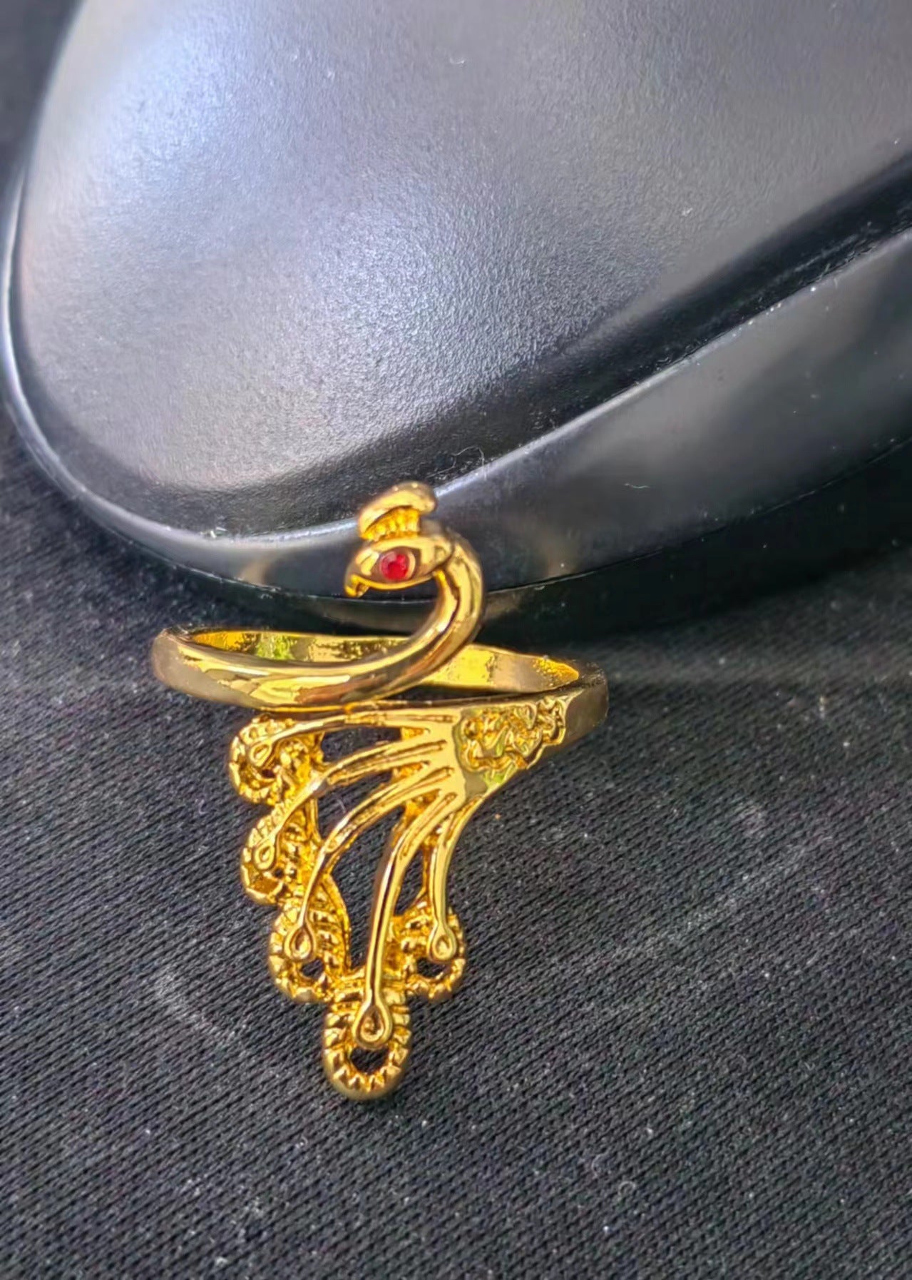 Three-dimensional Argent Pur Peacock Female Open Rings