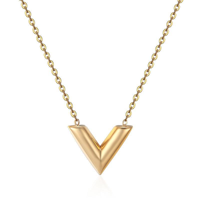 Gold Special Interest Light Luxury V-shaped Female Summer Clavicle Necklaces