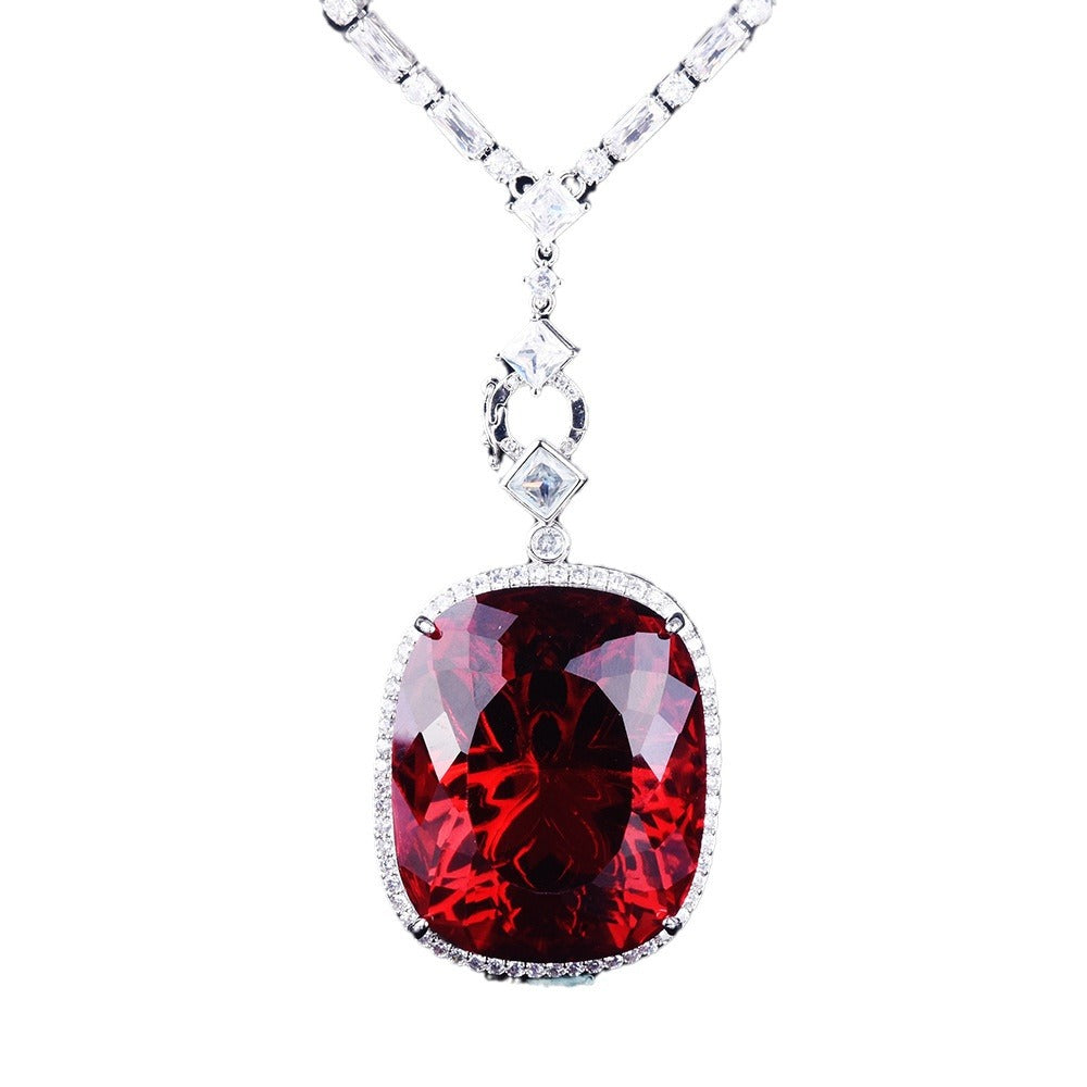 Women's Fat Rectangular Bird's Nest Cut Simulation Emerald Pendants