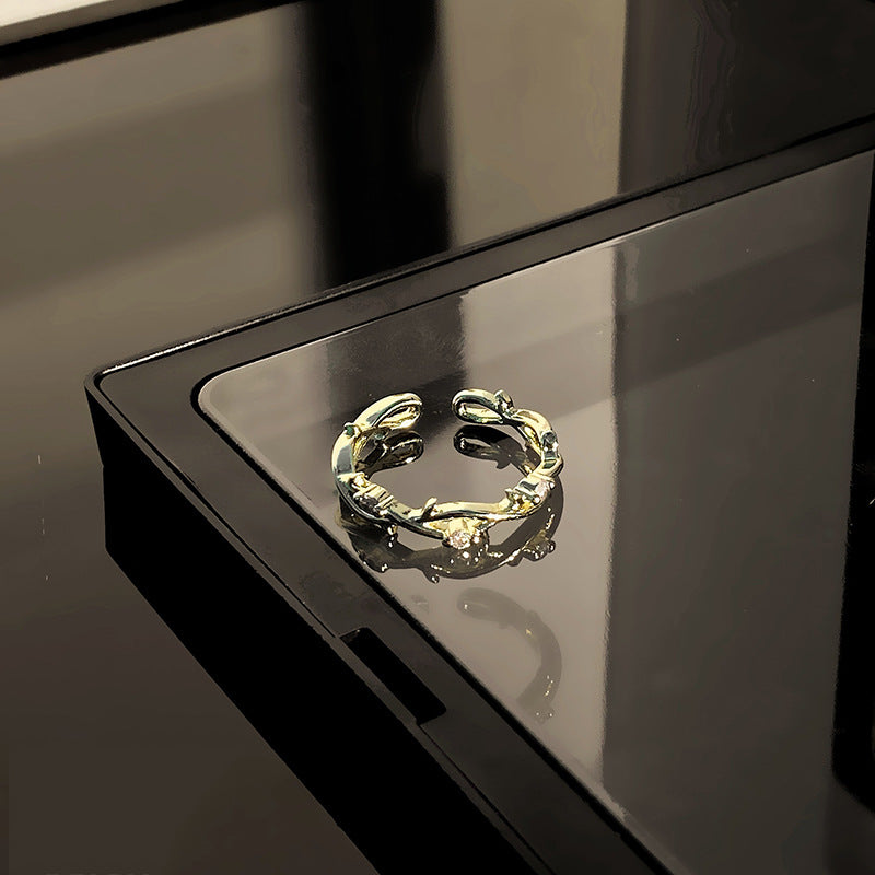 Korean Small Thorn Rattan Suit Open Rings