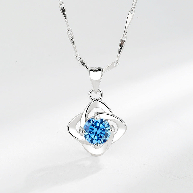 Women's Sier Four-leaf Clover Fashion Korean Style Pure Necklaces