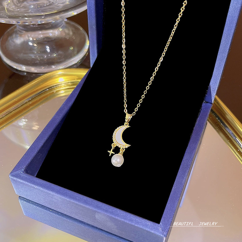 Women's Bow Zircon Clavicle Chain Titanium Steel Necklaces