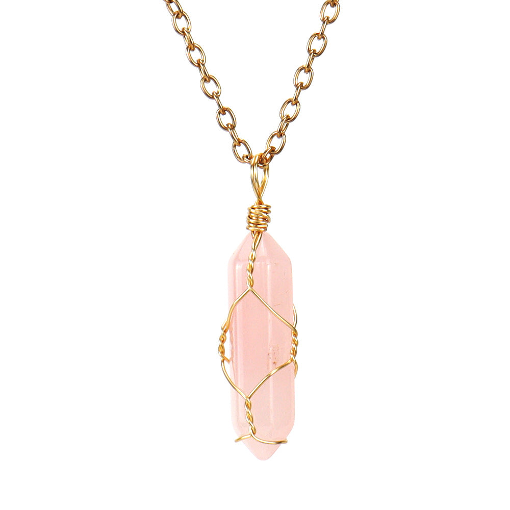 Handmade Winding Natural Stone Crystal Agate Necklaces