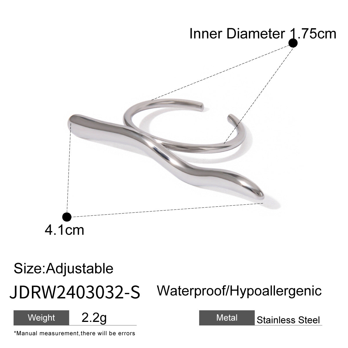 Stainless Steel Exaggerated Open Advanced Sense Rings
