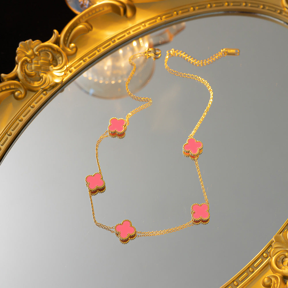 Belly Double-sided Fritillary Real Gold Plating Necklaces