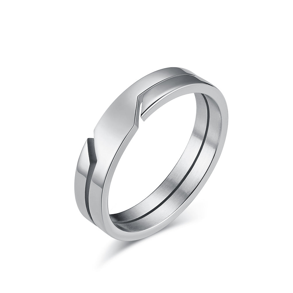Women's & Men's Unisex Style Air Leakage Titanium Steel Niche Personality Rings
