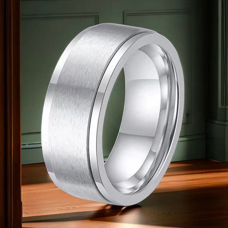 Stainless Steel Niche Bag Wide Matte Rings