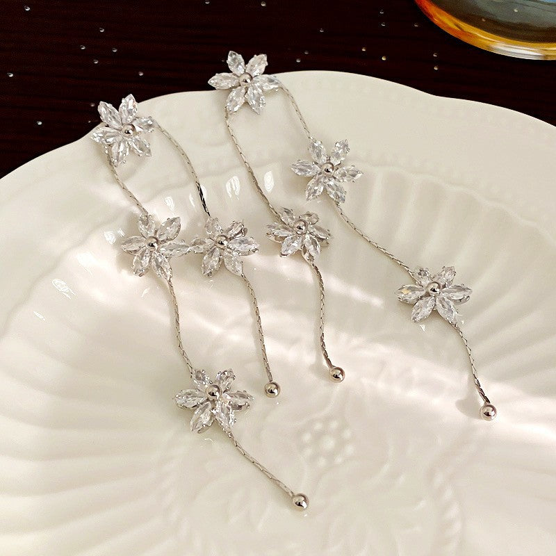 Fashion Zirconia Micro Inlaid Zircon Long Earrings