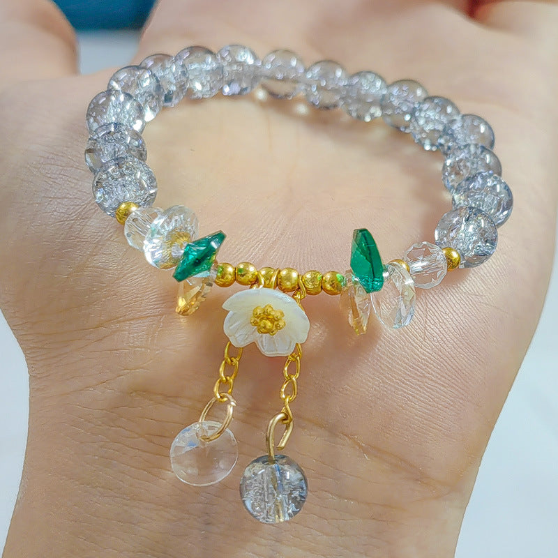 Camellia Little Daisy Crystal Girlfriends Color Glass Chipping Bracelets