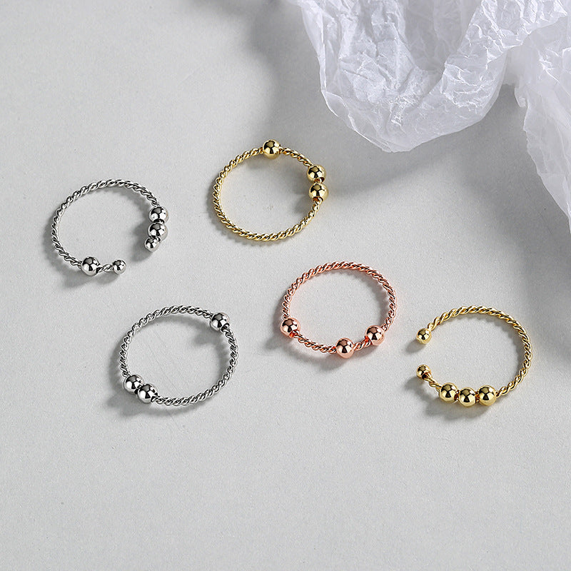 Women's Golden Balls Cold Style Personality Simple Rings