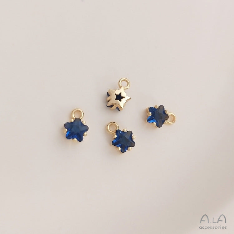 Color Pentagram Zircon Birthstone Lucky Stone Pendants