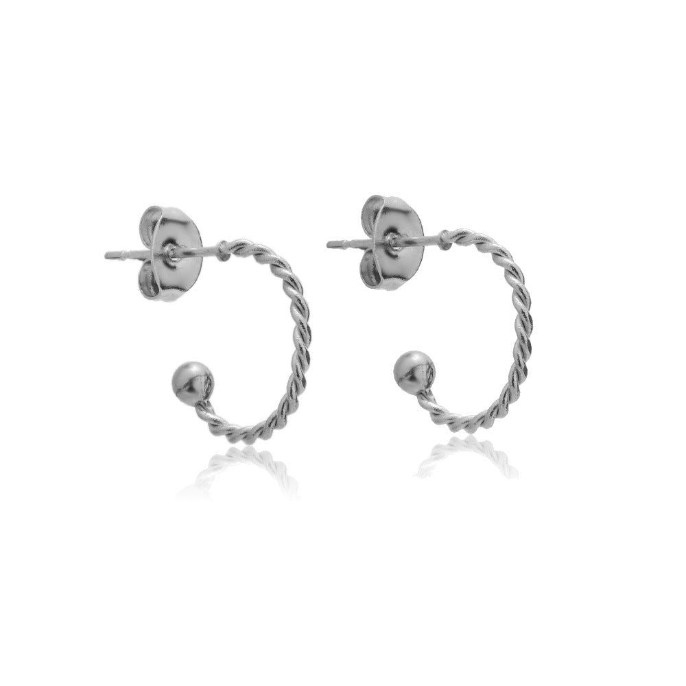 Shaped Titanium Steel Ear Personalized Twist Earrings