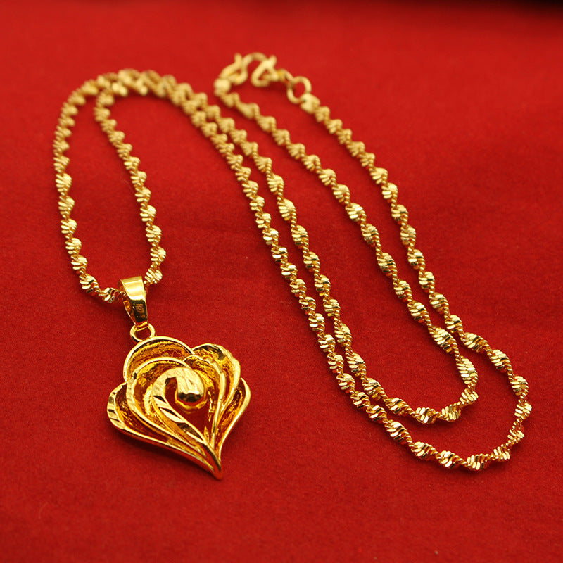 Women's Plated Water Ripple Clavicle Chain No Color Pendants