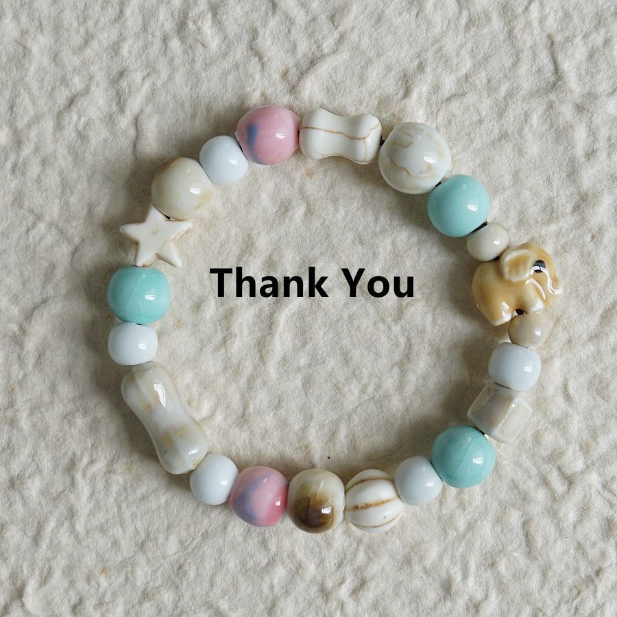Ceramic Ornament Sweet Elephant Series Artistic High Bracelets