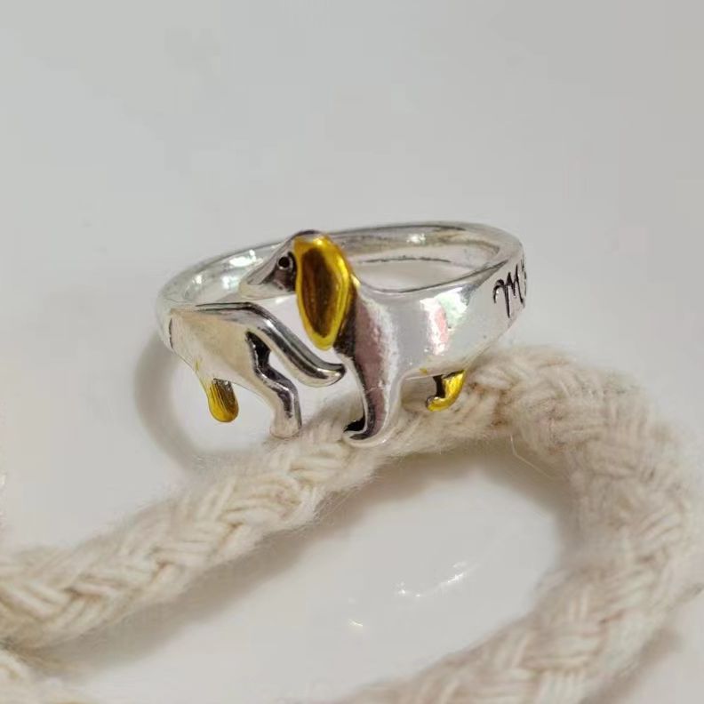 Big Ear Dog Puppy Art Design Rings