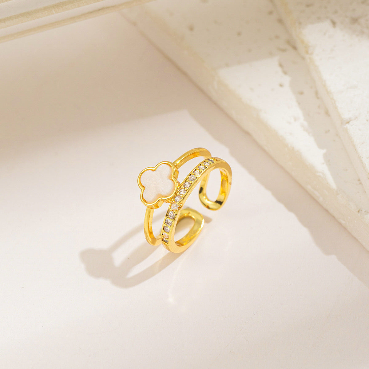 High-grade Real Gold Electroplated Zircon Design Rings