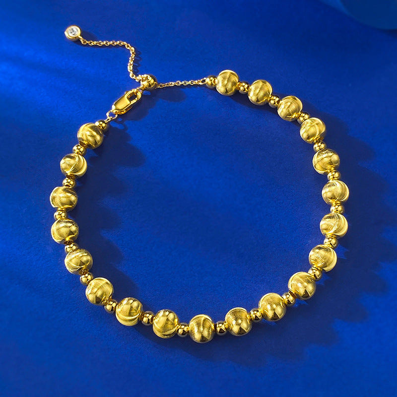Jewelry Sterling Sier Laser Brushed Cat Eye Beaded Bracelets