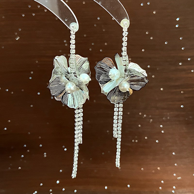 Fashion Zirconia Micro Inlaid Zircon Long Earrings