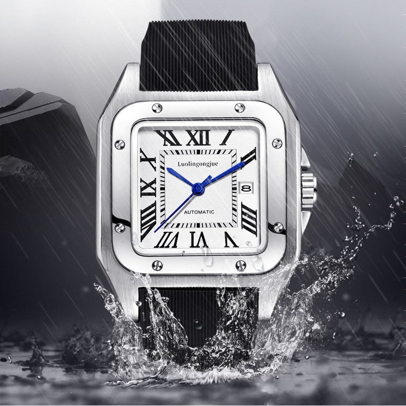 Men's Striped Automatic Watch Atmospheric Large Dial Mechanical Watches