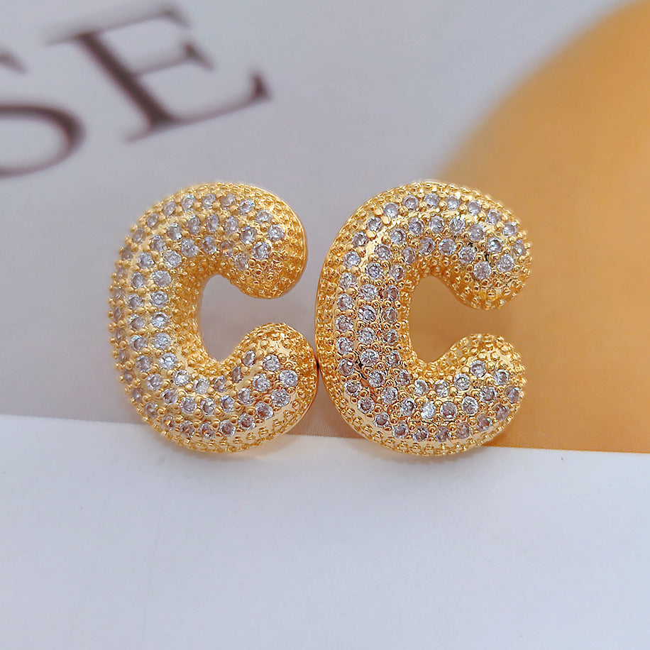 Fashion Balloon Bubble Cute Chubby English Earrings