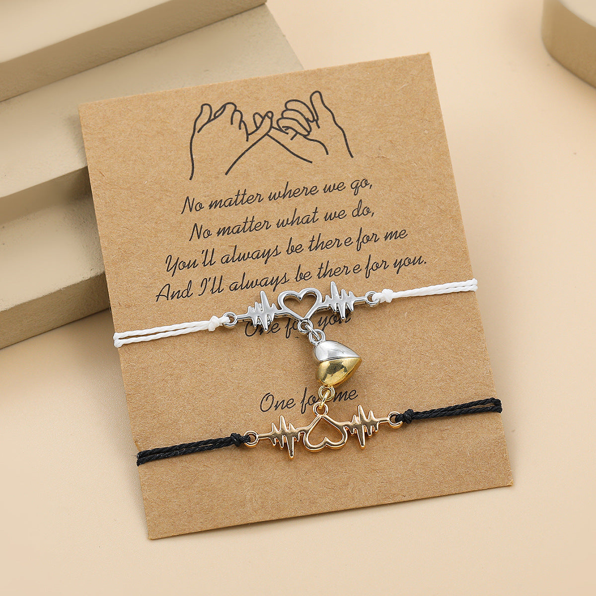 Suit Weaving In Black White Love Bracelets