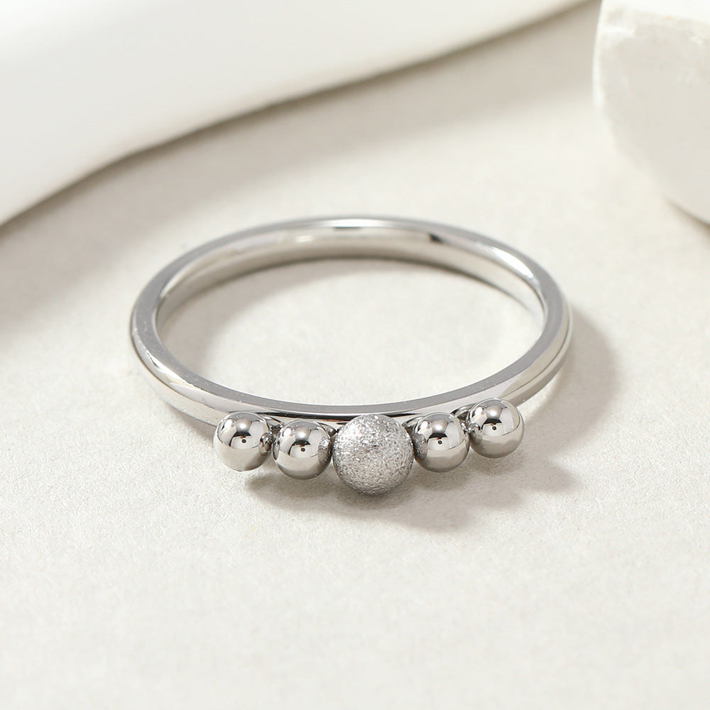 Minimalist Design Simple Welding Frosted Ball Rings
