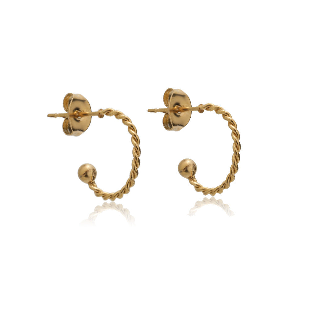 Shaped Titanium Steel Ear Personalized Twist Earrings