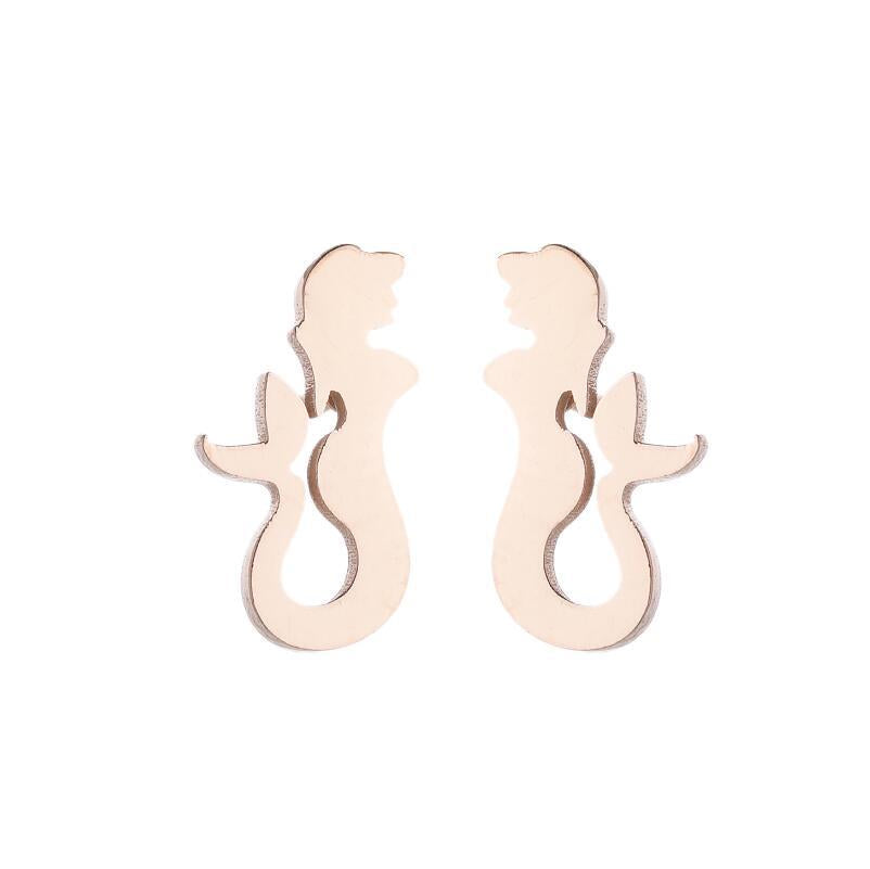 Summer Small Ear Fashion Mermaid Bone Earrings