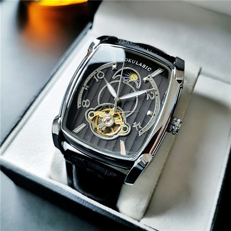 Men's Watch Square Large Dial Hollow Automatic Mechanical Watches
