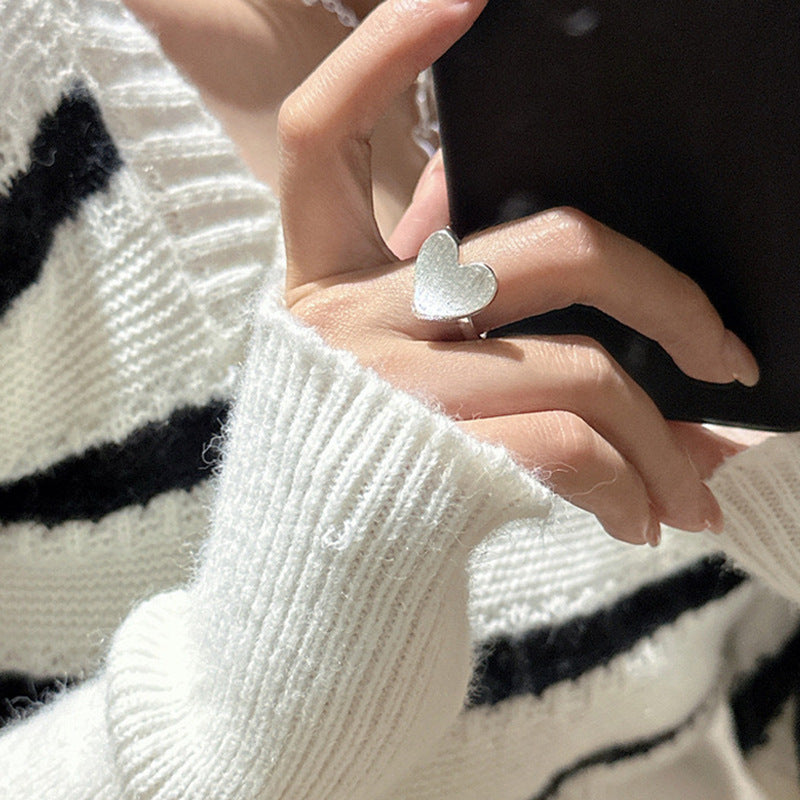 Female Cold Wind Argent Pur Niche Rings