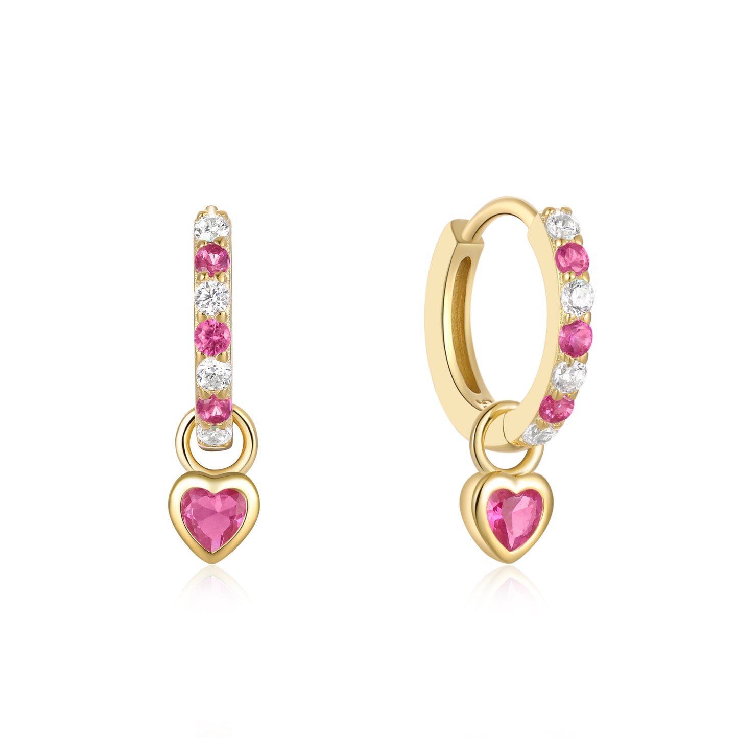 Women's Pink Heart-shaped High Sense Ear Design Earrings